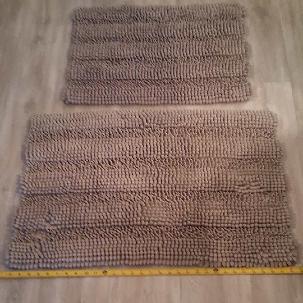 Plush Bathmat Set Grey